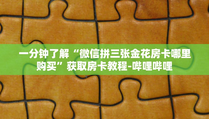 一分钟了解“微信拼三张金花房卡哪里购买”获取房卡教程-哔哩哔哩